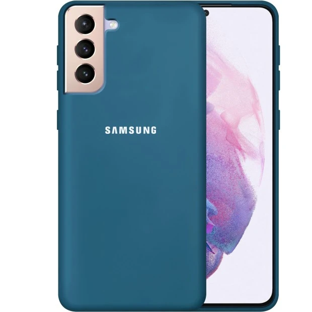 Силикон Original 360 Case Logo Samsung Galaxy S21 Plus (Тёмно-синий)