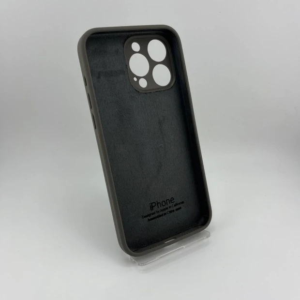 Оригінальний силіконовий круглий чохол для Apple iPhone 15 Pro Max (19) темно-сірий.
