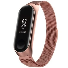Ремешок Milanese Loop Xiaomi Mi Band 3 / Mi Band 4 (Розовый)