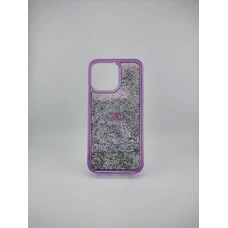 Силіконова накладка Soft Sparkles для Apple iPhone 14 Pro Max (Фіолетова)