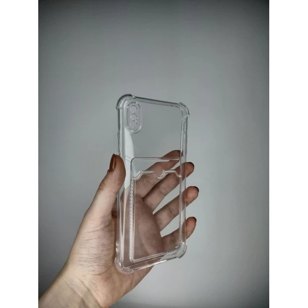 Силикон WS Card Case Apple iPhone XS Max (прозрачный)