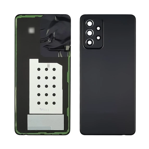Задняя крышка для Samsung A525 Galaxy A52 (2021) Awesome Black чёрная со стеклом камеры