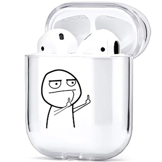 Чехол для наушников Clear Case Apple Airpods (Meme)
