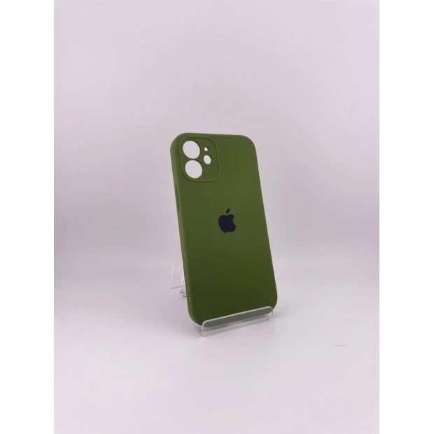 Силіконовий оригінальний чохол RoundCam для Apple iPhone 12 Mini (46) темно-зелений