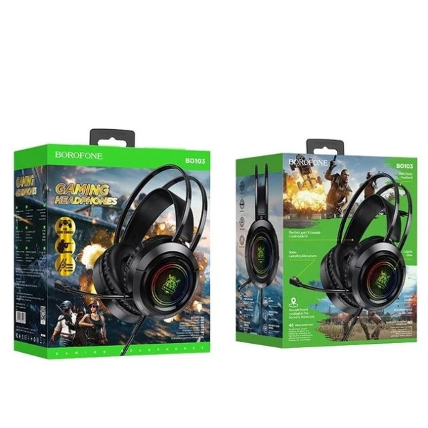 Проводные накладные наушники-гарнитура Borofone BO103 Surpass (Чёрный)