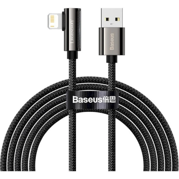 USB-кабель Baseus Legend Series Elbow 2.4A (1м) (Lightning) (Чорний) CALCS-01