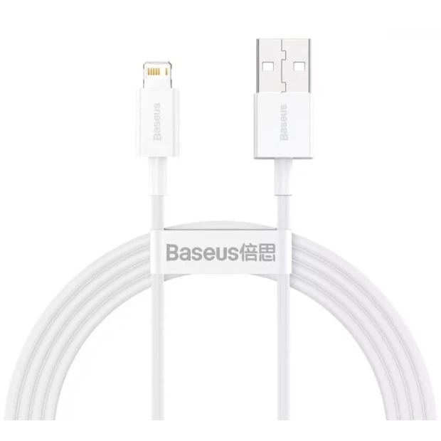 USB-кабель Baseus Superior 2.4A (1.5м) (Lightning) (Білий) CALYS-B02