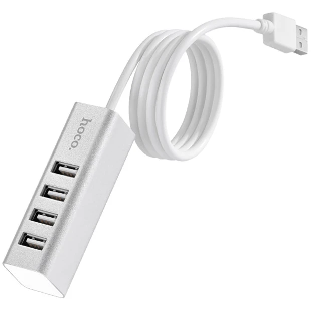 Переходник USB HUB Hoco HB1 (4 порта) (Серый)