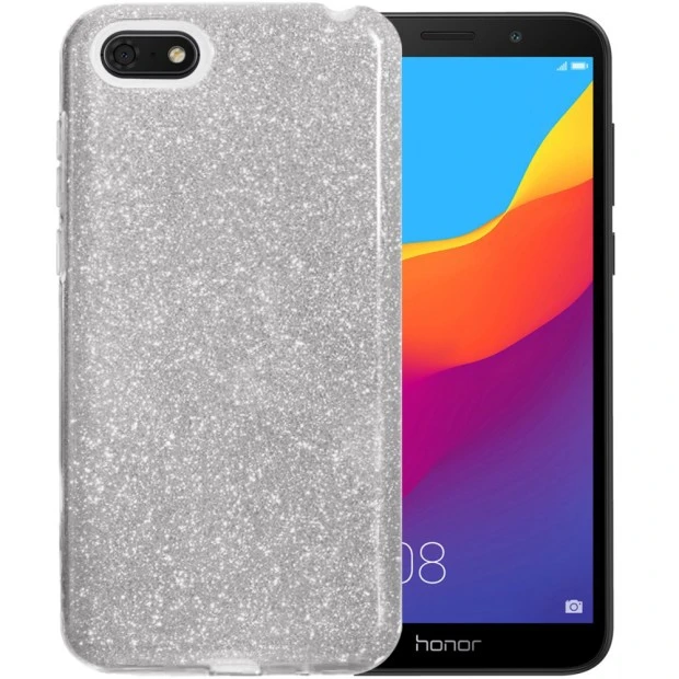 Силіконовий Glitter чохол для Huawei Y5 Prime (2018)  /  Honor 7A (Сірий)
