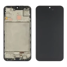Дисплей для Samsung M156B Galaxy M15 (2024) с чёрным тачскрином и корпусной рамкой (с широким ободко