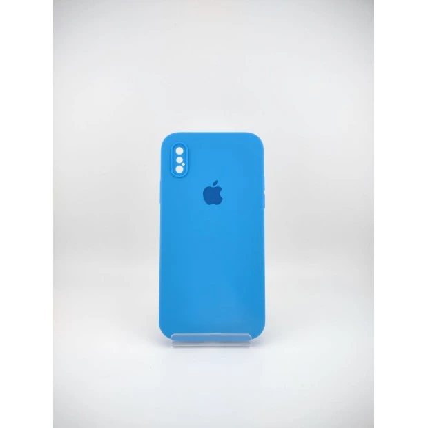 Силикон Original Square RoundCam Case Apple iPhone X / XS (87) Bice Blue