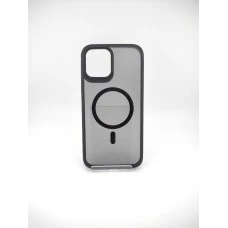 Силикон iPaky Carbon Clear with MagSafe iPhone 12 Pro Max (Black)