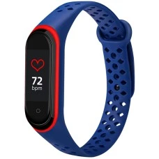 Ремешок Sport Xiaomi Mi Band 3 / Mi Band 4 (Синий с красным)