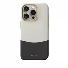 Накладка Blueo Premium Leather MagSafe Apple iPhone 15 Pro Max (Black/Gold)