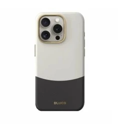 Чохол Blueo Premium Leather MagSafe для Apple iPhone 15 Pro Max (Чорний / Золоти..