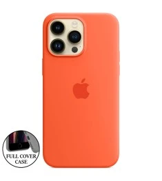 Силіконовий оригінальний круглий чохол для Apple iPhone 14 Pro Max (11) Персиков..