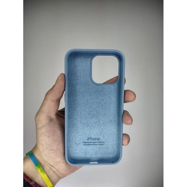 Силіконовий Оригінальний Чохол Круглої Форма для Apple iPhone 13 Pro (37) Блакитний