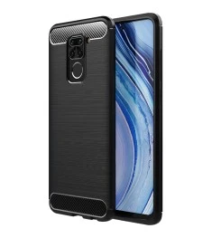 Силикон Polished Carbon Xiaomi Redmi Note 9 (Черный)