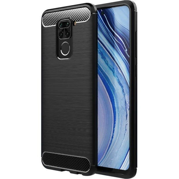 Силикон Polished Carbon Xiaomi Redmi Note 9 (Черный)