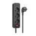 Сетевой удлинитель Hoco NS2 (3USB,3 розетки) (Чёрный) Сетевой удлинитель Hoco NS2 (3USB,3 розетки) (Чёрный)