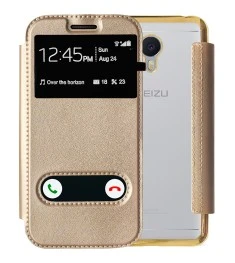 Чехол-книжка View Cover Shine Meizu M3 Note (Золотой)