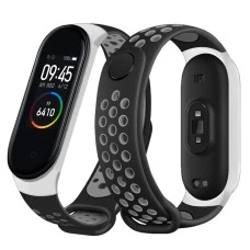 Ремешок Sport Xiaomi Mi Band 3 / Mi Band 4 (Чёрно-серый)