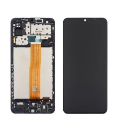 Дисплей для Samsung M127F Galaxy M12 (2021) с чёрным тачскрином и корпусной рамк..