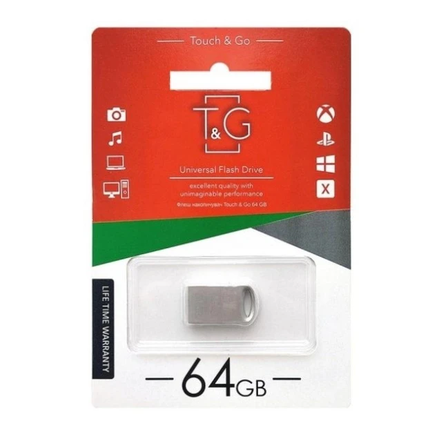 USB флеш-накопичувач Touch & Go 105 Metal Series 64Gb (Коротка)