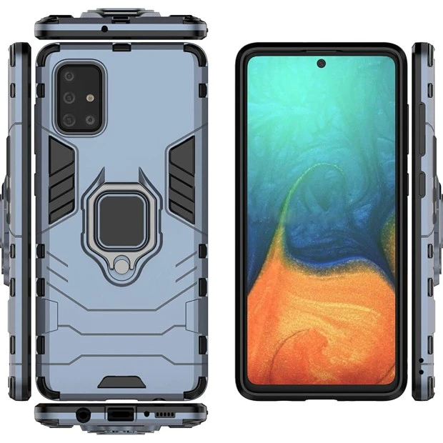 Бронь-чохол Ring Armor Case Samsung Galaxy A71 (2020) (Пилова бірюза)