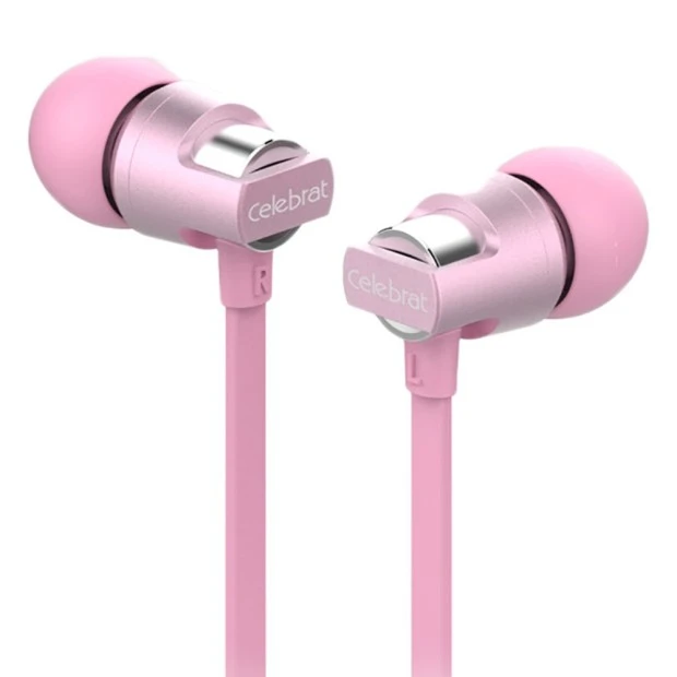 Wired in-ear headphones with microphone Celebrat C8 (Rose Gold)