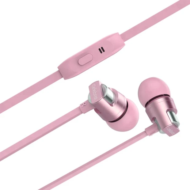 Wired in-ear headphones with microphone Celebrat C8 (Rose Gold)