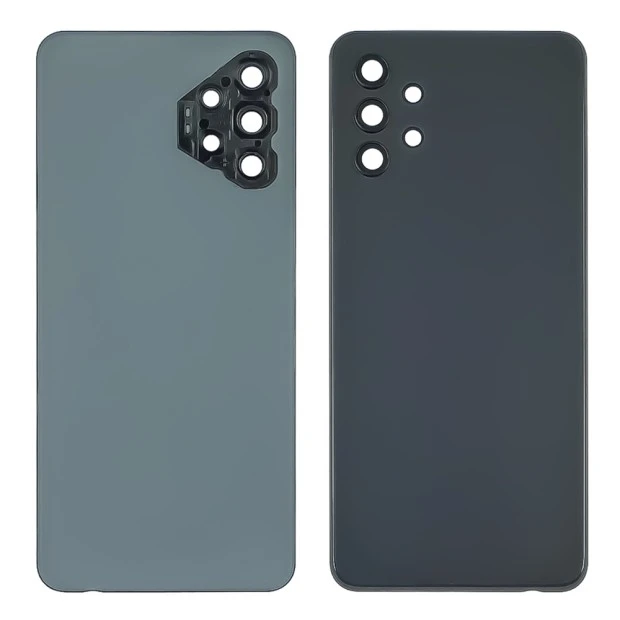 Задняя крышка для Samsung A326 Galaxy A32 (2021) 5G Awesome Black чёрная со стеклом камеры