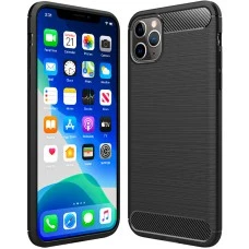 Силиконовый чехол Polished Carbon Apple iPhone 11 Pro Max (Чёрный)