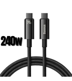 USB-кабель Baseus Tungsten Gold 240W (2m) (Type-C на Type-C) (Чорний) CAWJ040101..