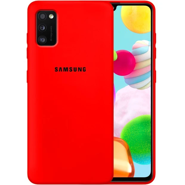 Оригінальний силіконовий чохол 360 Logo для Samsung Galaxy A41 (2020) (Червоний)