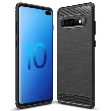 Силикон Polished Carbon Samsung Galaxy S10 Plus (чёрный)