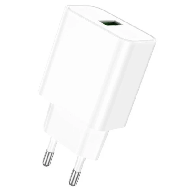 СЗУ-адаптер USB Borofone BA72A QD 18W (1USB) (Белый)