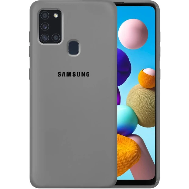Силикон Original 360 Case Logo Samsung Galaxy A21S (2020) A217 (Серый)