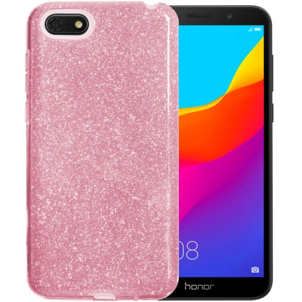 Силиконовый чехол Glitter Huawei Y5 Prime (2018) / Honor 7A (Розовый)