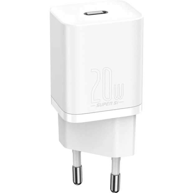 СЗУ-адаптер Baseus Super Si Quick Charger 20W PD QC EU Type-C (Белый) CCSUP-B02