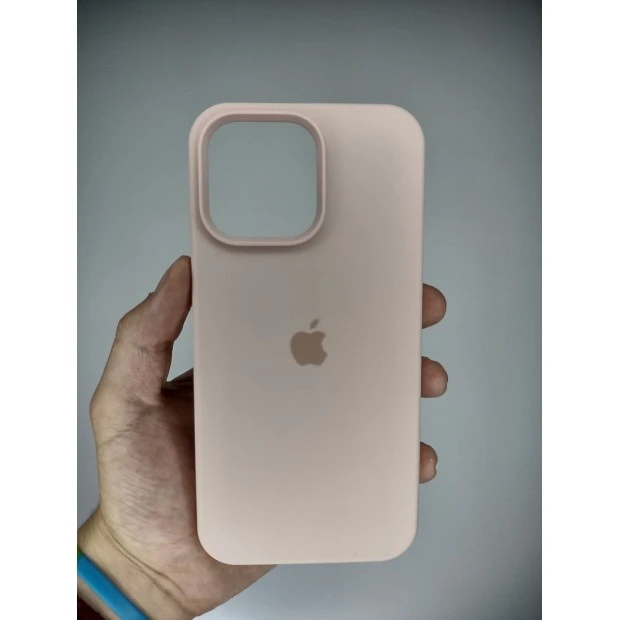 Силіконовий оригінальний круглий чохол для Apple iPhone 14 Pro Max (08) Рожевий пісок