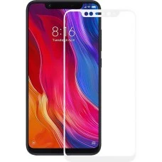 Захисне скло 3D для Xiaomi Mi8 SE білого кольору.