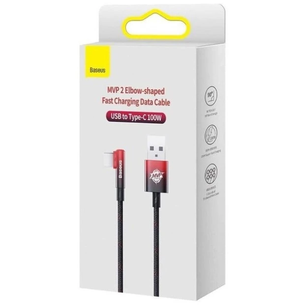 USB-кабель Baseus MVP 2 PD 100W (2m) (Type-C) (Чёрный/Красный) CAVP000520
