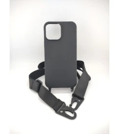 Чехол Silicone Case Shoulder Strap Apple iPhone 13 Pro Max (Black)