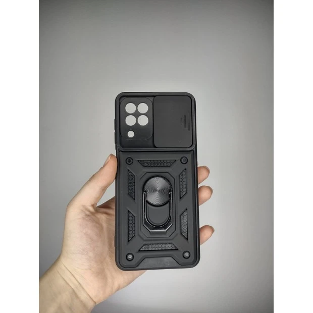 Чохол-броня Ring Serge Armor Case для Samsung Galaxy A22 4G  /  M32 (ShutCam) (Чорний)