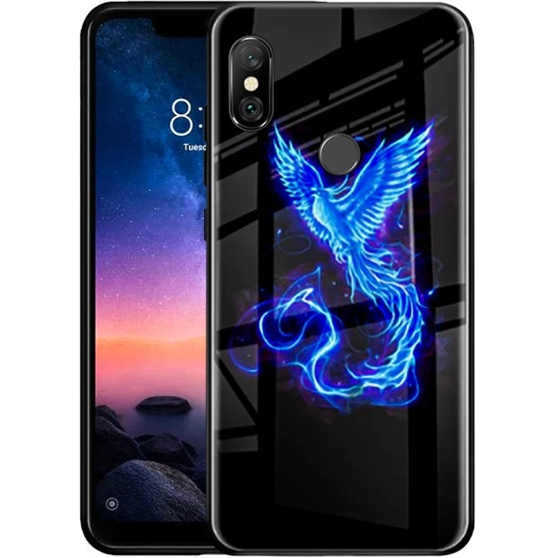 Накладка Luminous Glass Case Xiaomi Redmi Note 6 / Note 6 Pro (Phoenix)