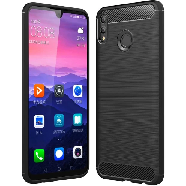 Силиконовый чехол Polished Carbon Huawei Honor 8X (черный)