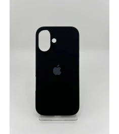Оригінальний силіконовий чохол округлої форми для Apple iPhone 16 (07) Чорний