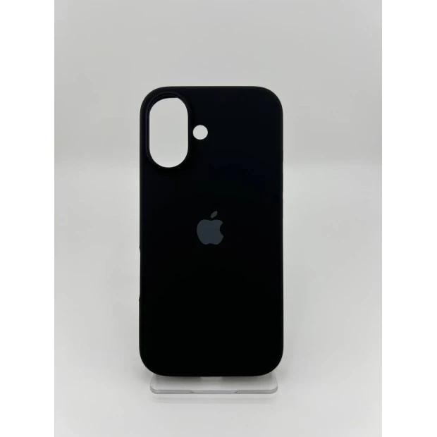 Оригінальний силіконовий чохол округлої форми для Apple iPhone 16 (07) Чорний