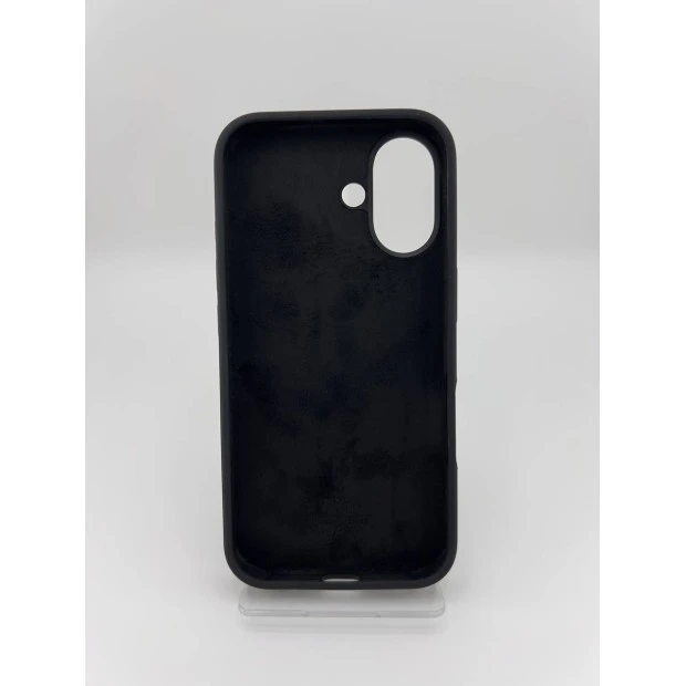 Оригінальний силіконовий чохол округлої форми для Apple iPhone 16 (07) Чорний